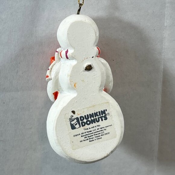 2009 Snowman Holding Box of Dunkin Donuts Christmas Ornament 3" Collectible - Picture 12 of 15